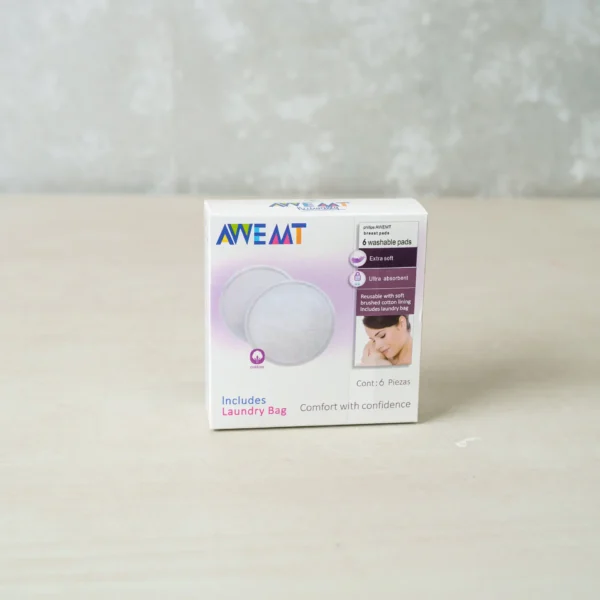 Side view of Monceasy Disposable Breast Pads box – highlighting ultra absorbent and breathable features.